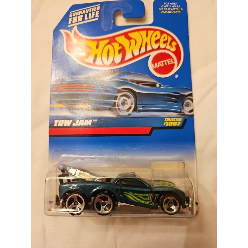Hot Wheels #1007 Tow Jam Mainline 1999 Metalflake Green 3SP Wheels